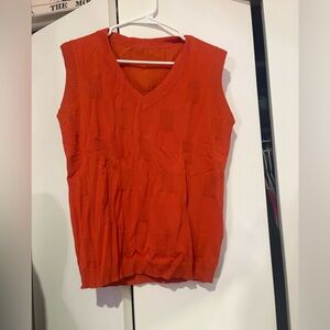 Red/Orange Sleeveless Knit Top